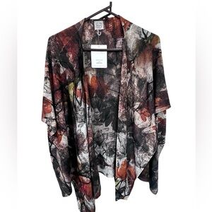 NWT Et Lois Abstract Floral Kimono Cardigan